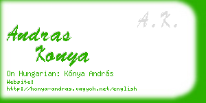andras konya business card